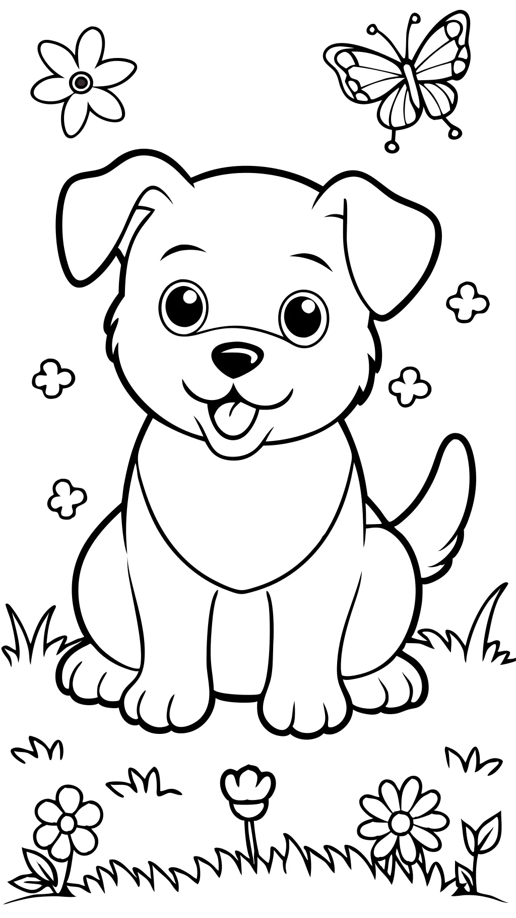 printable coloring page puppy